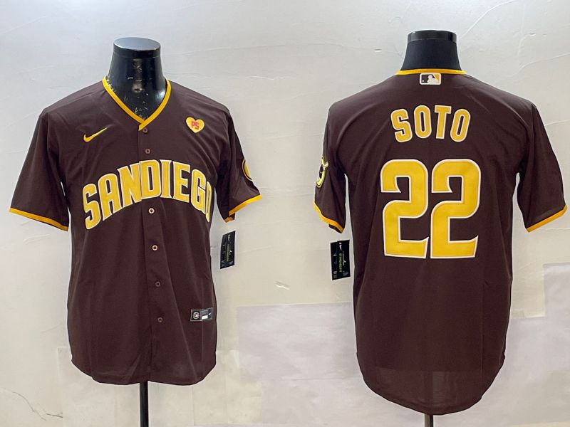 Men San Diego Padres #22 Soto Brown Game 2025 Nike MLB Jersey style 7